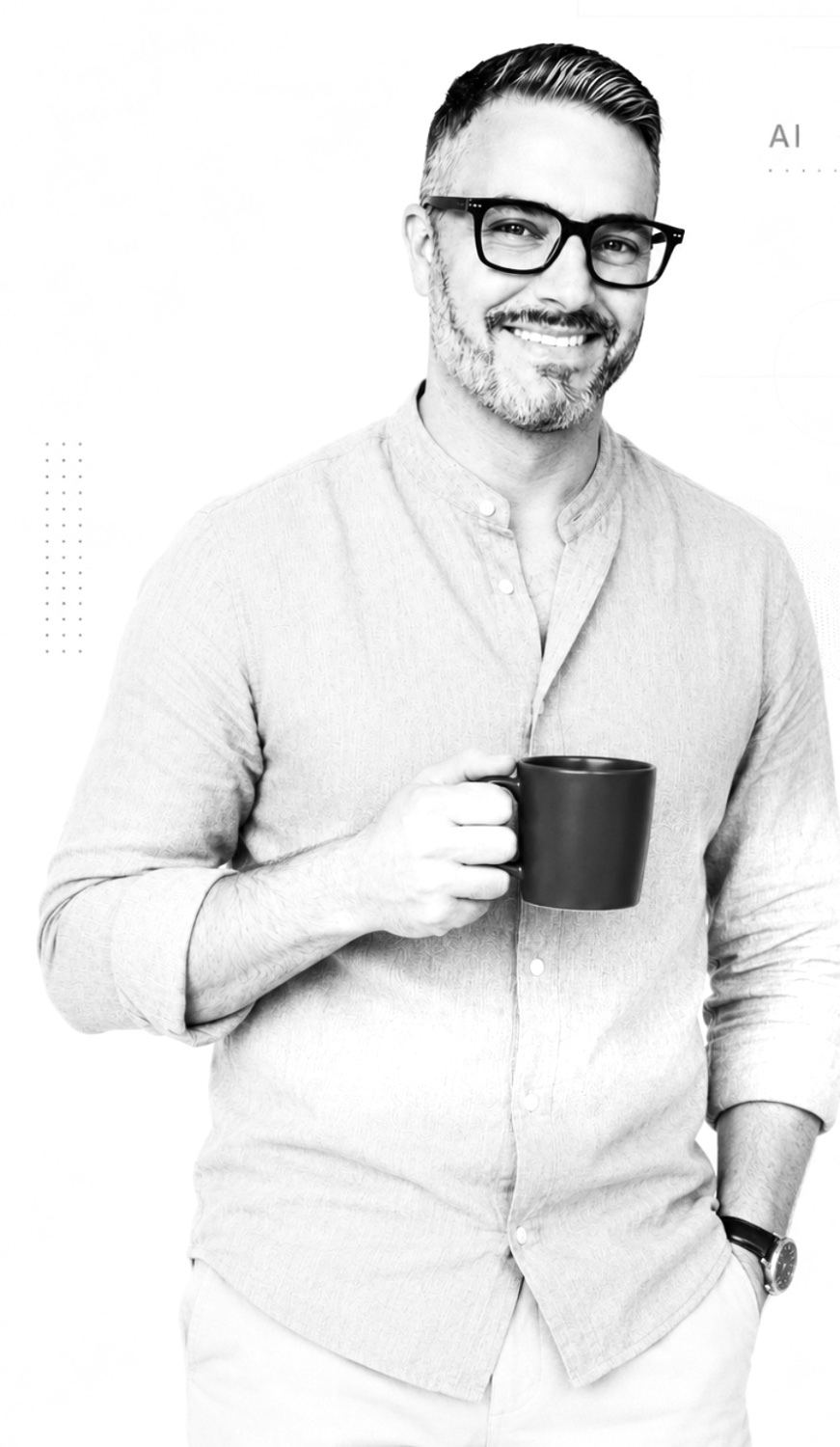 Björn Kasper mit Kaffeetasse
